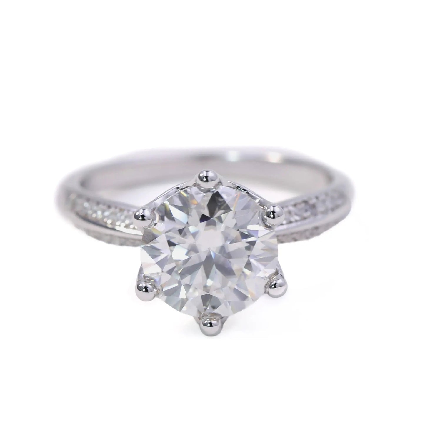 5ct Round Cut Moissanite Solitaire Engagement Ring – 925 Sterling Silver for Women - bocosjewelry