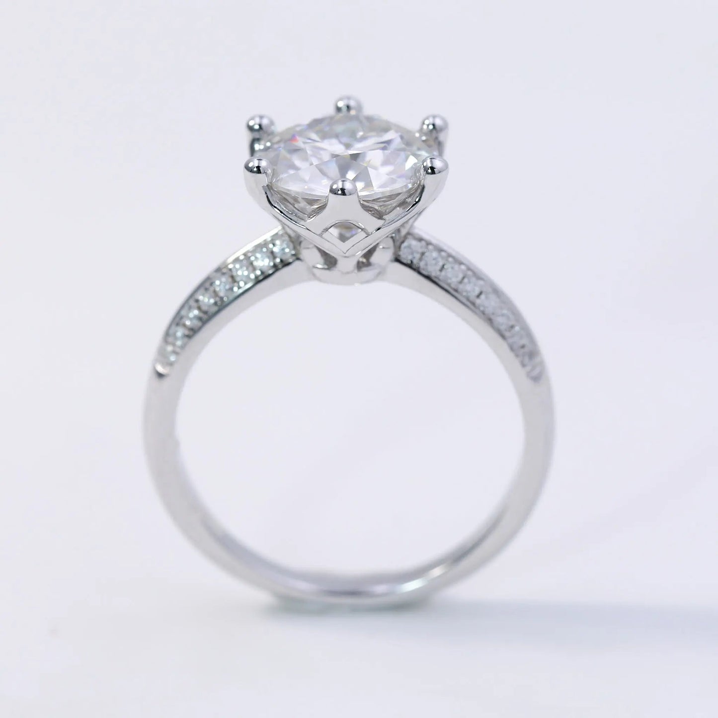 5ct Round Cut Moissanite Solitaire Engagement Ring – 925 Sterling Silver for Women - bocosjewelry