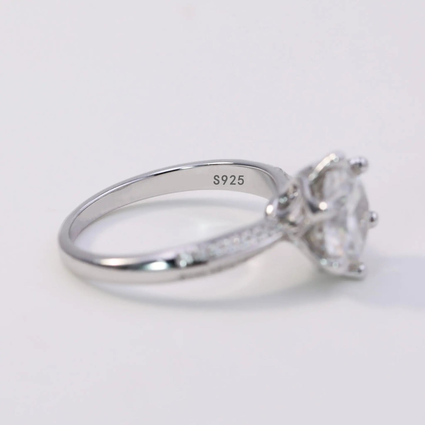 5ct Round Cut Moissanite Solitaire Engagement Ring – 925 Sterling Silver for Women - bocosjewelry