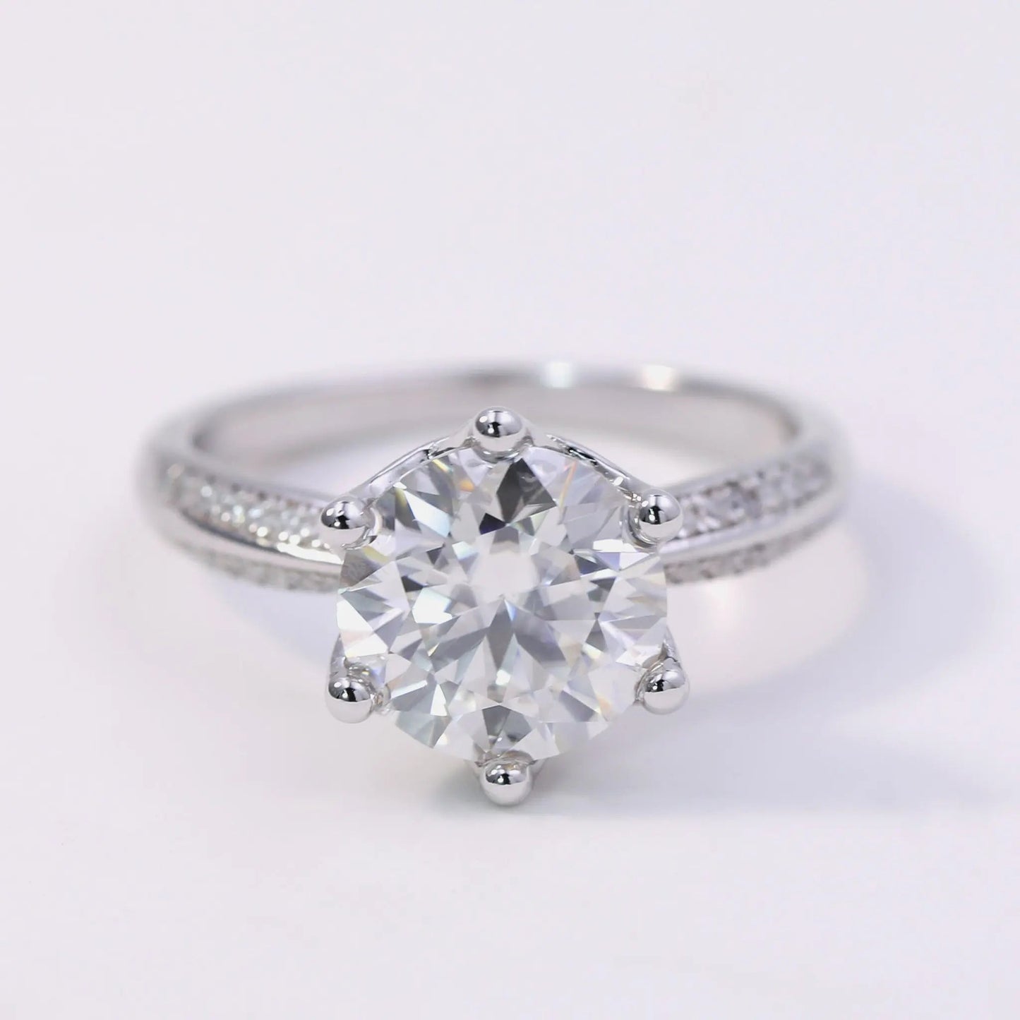 5ct Round Cut Moissanite Solitaire Engagement Ring – 925 Sterling Silver for Women - bocosjewelry