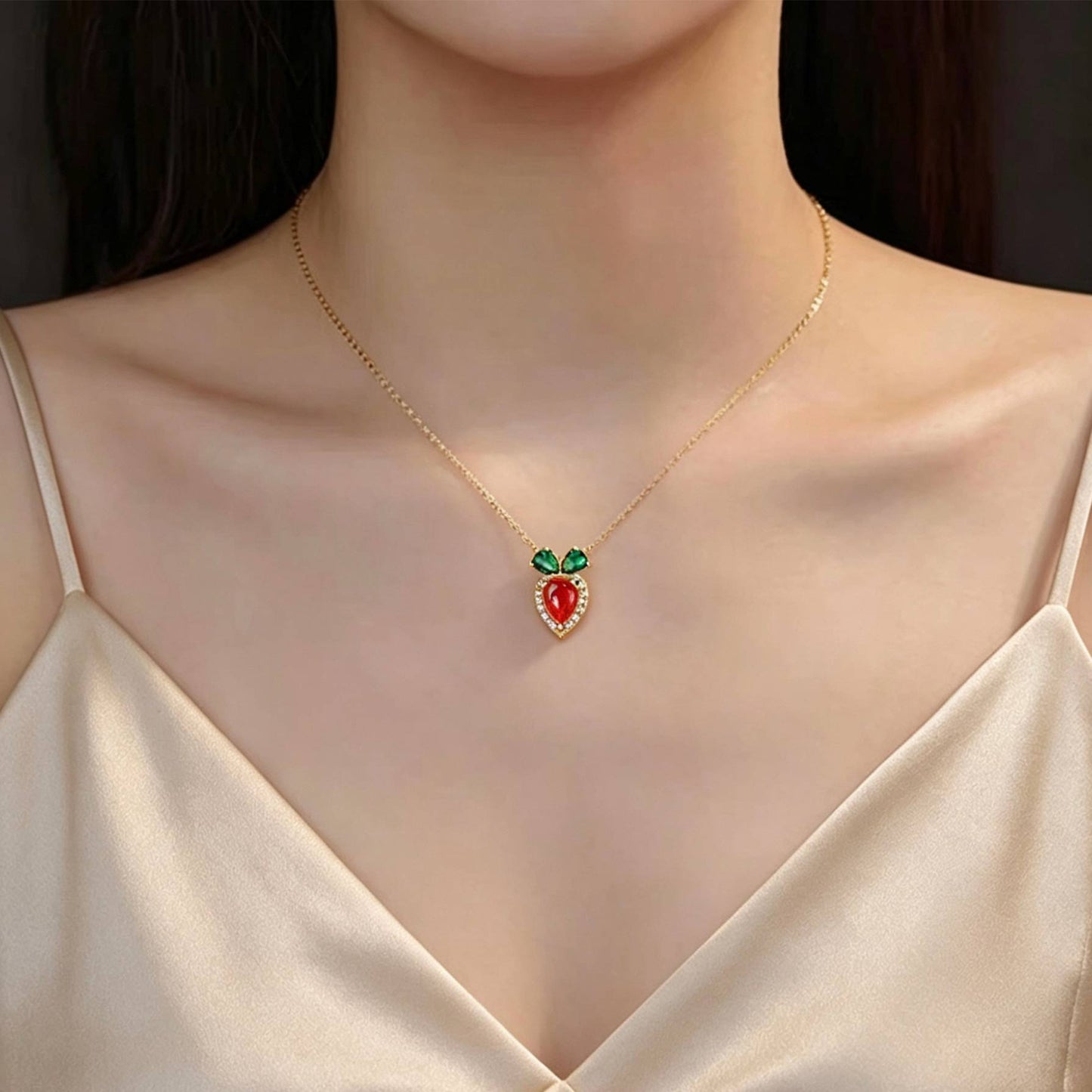 Carrot Necklace - Whimsical Gemstone Pendant