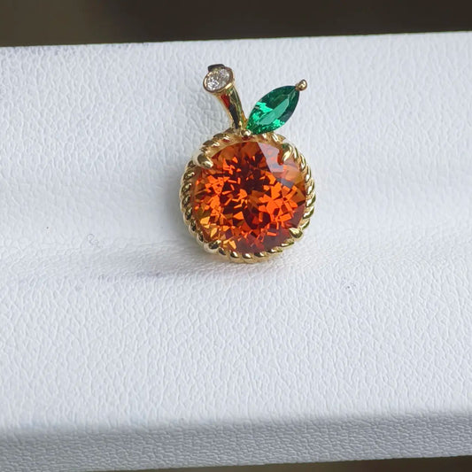Fanta Sapphire Orange Pendant Necklace | bocos jewelry