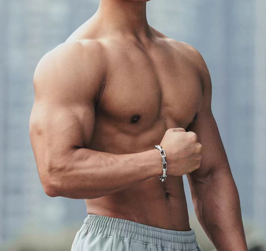 S925 Sterling Silver Statement Chain Bracelet | Engraved "STAY TONE LIVE FIT" | BOCOS JEWELRY