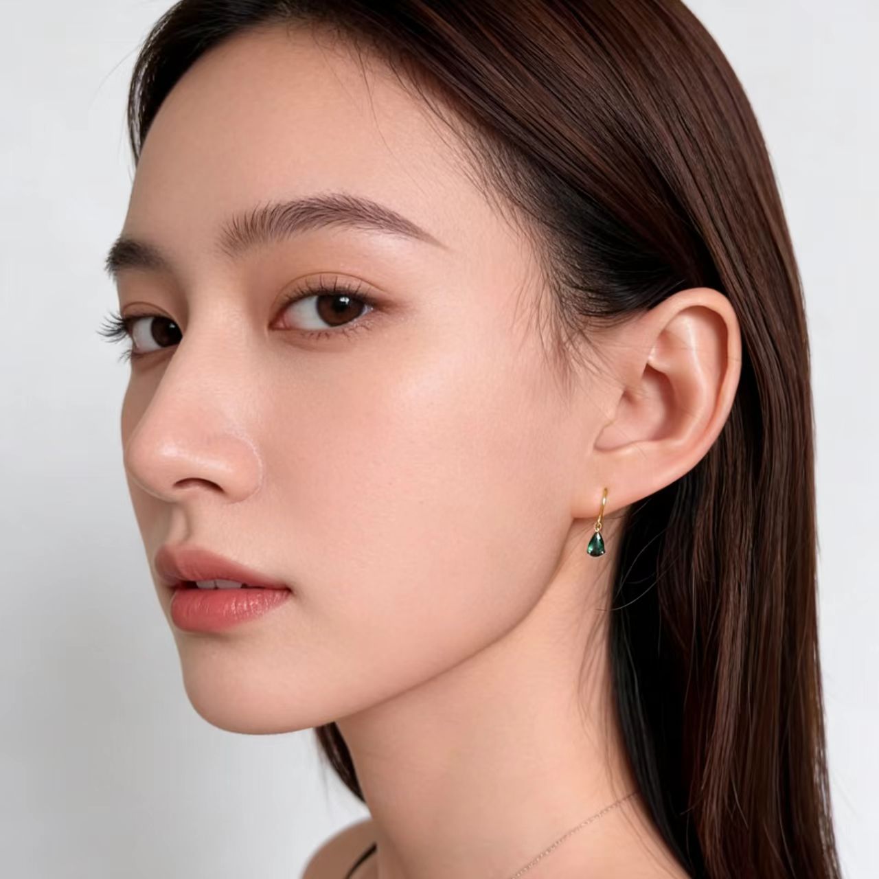 0.8ct Pear-Cut Lab-Grown Emerald Drop Earrings - S925 Silver Plated Gold - BOCOS JEWELRY