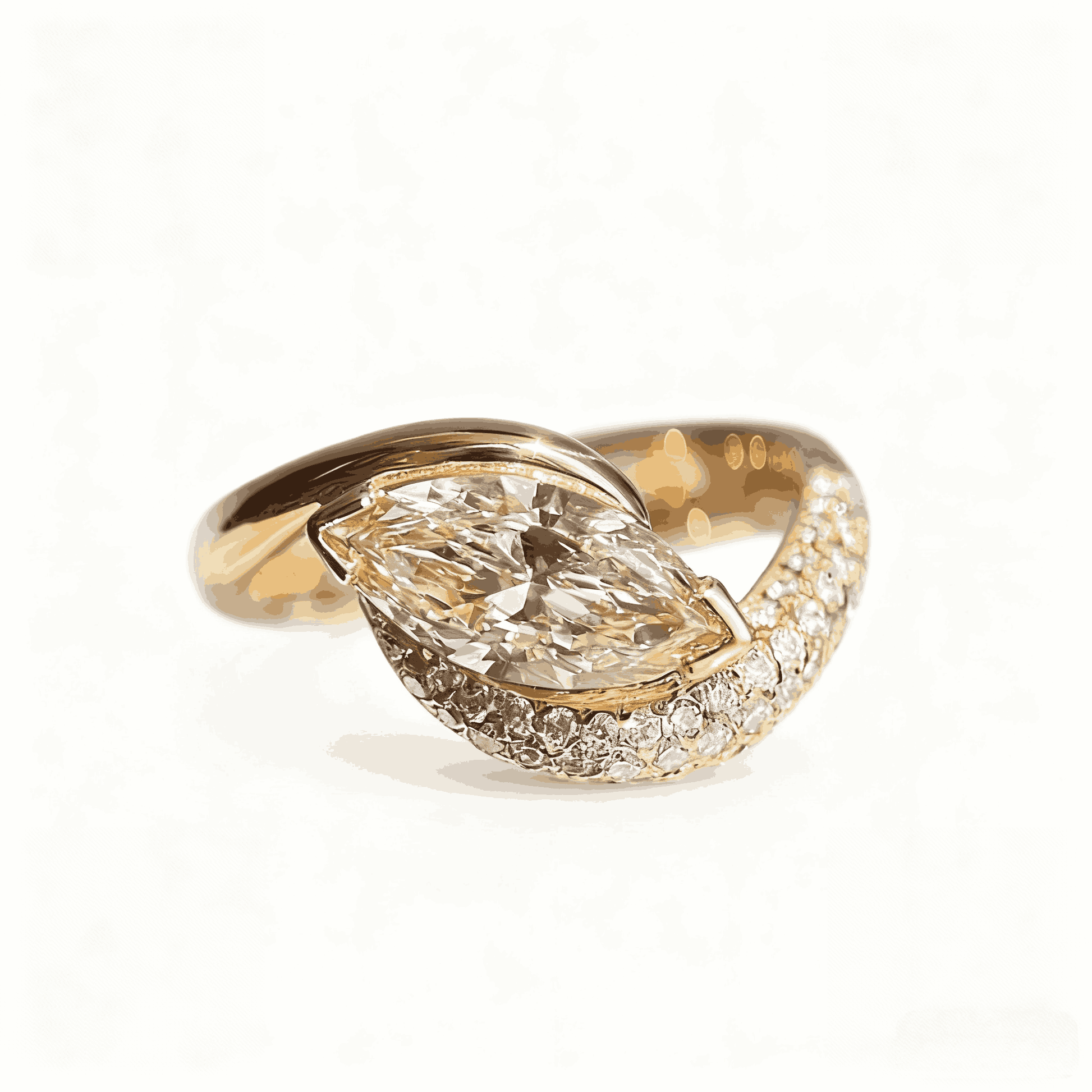 2ct Marquise Cut Moissanite Engagement Ring | 18K Gold Plated S925 Sterling Silver Ring for Women - BOCOS Jewelry