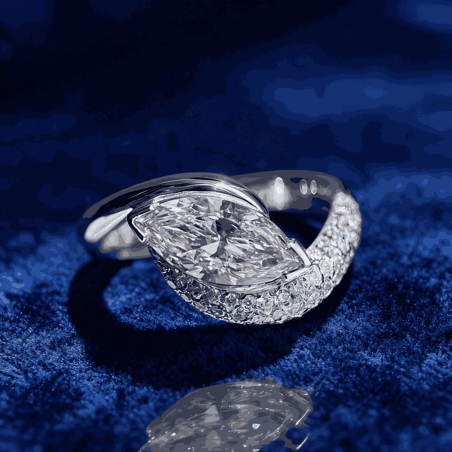 2ct Marquise Cut Moissanite Engagement Ring | 18K Gold Plated S925 Sterling Silver Ring for Women - BOCOS Jewelry