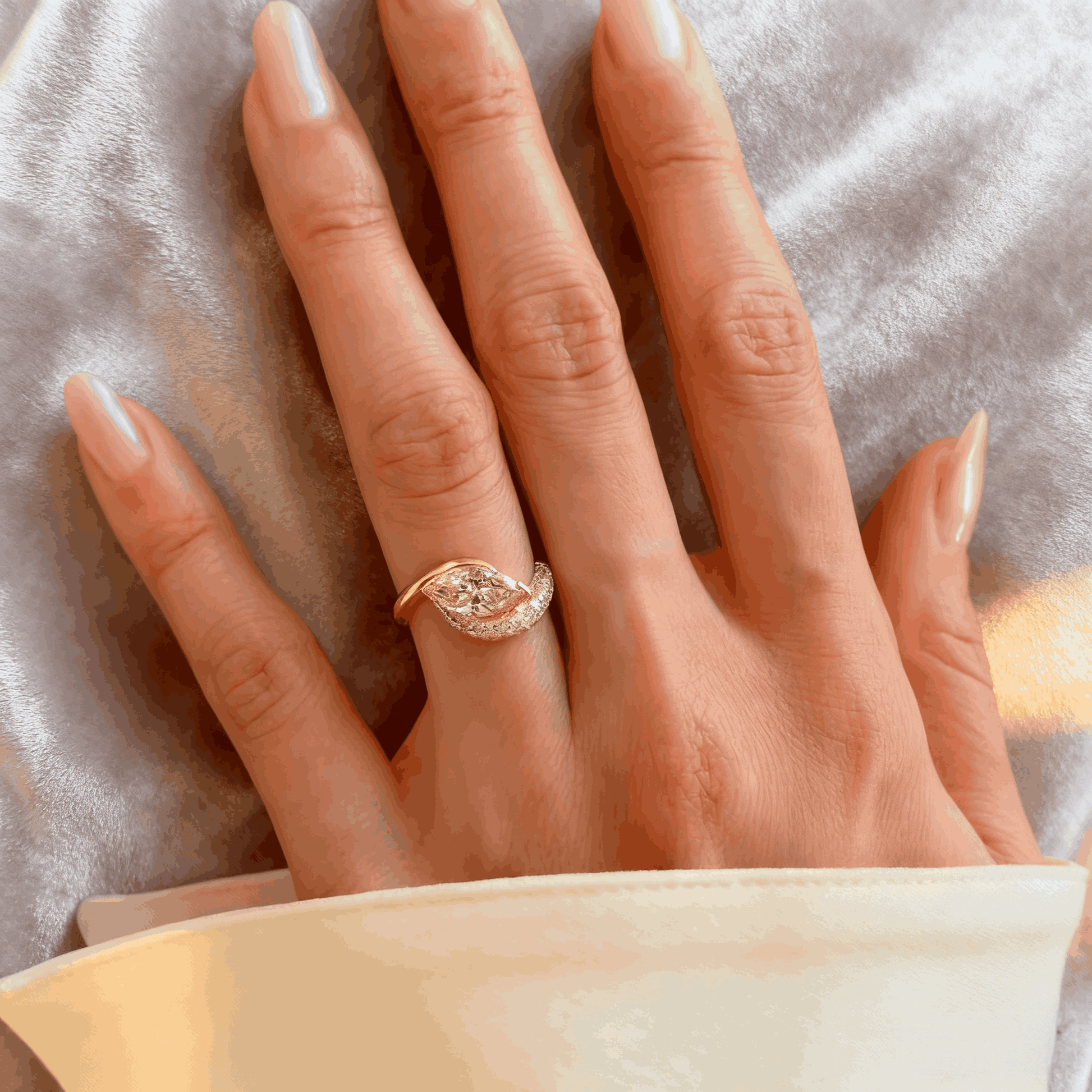 2ct Marquise Cut Moissanite Engagement Ring | 18K Gold Plated S925 Sterling Silver Ring for Women - BOCOS Jewelry