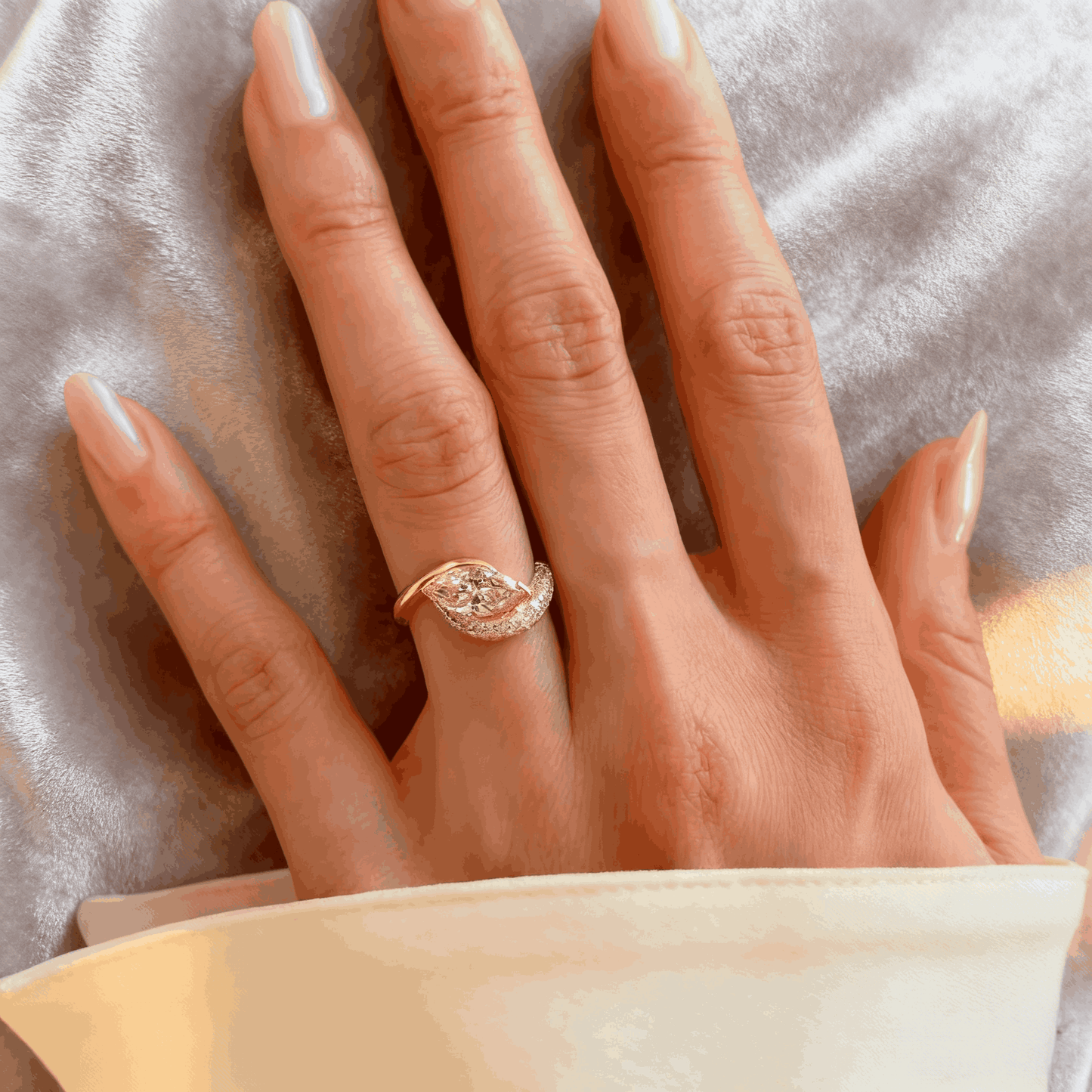 2ct Marquise Cut Moissanite Engagement Ring | 18K Gold Plated S925 Sterling Silver Ring for Women - BOCOS Jewelry