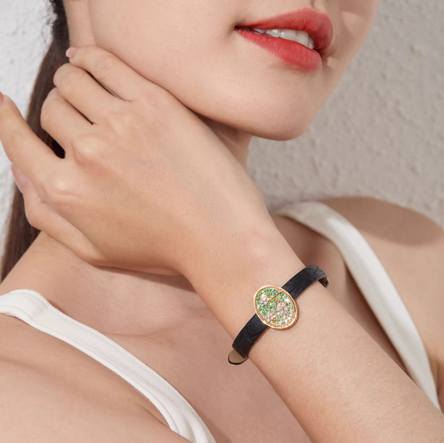 0.7ct Tsavorite Bracelet | Lab-Grown Pink Sapphire 10ctw Moissanite 925 Sterling Silver Bracelet for Women - BOCOS Jewelry