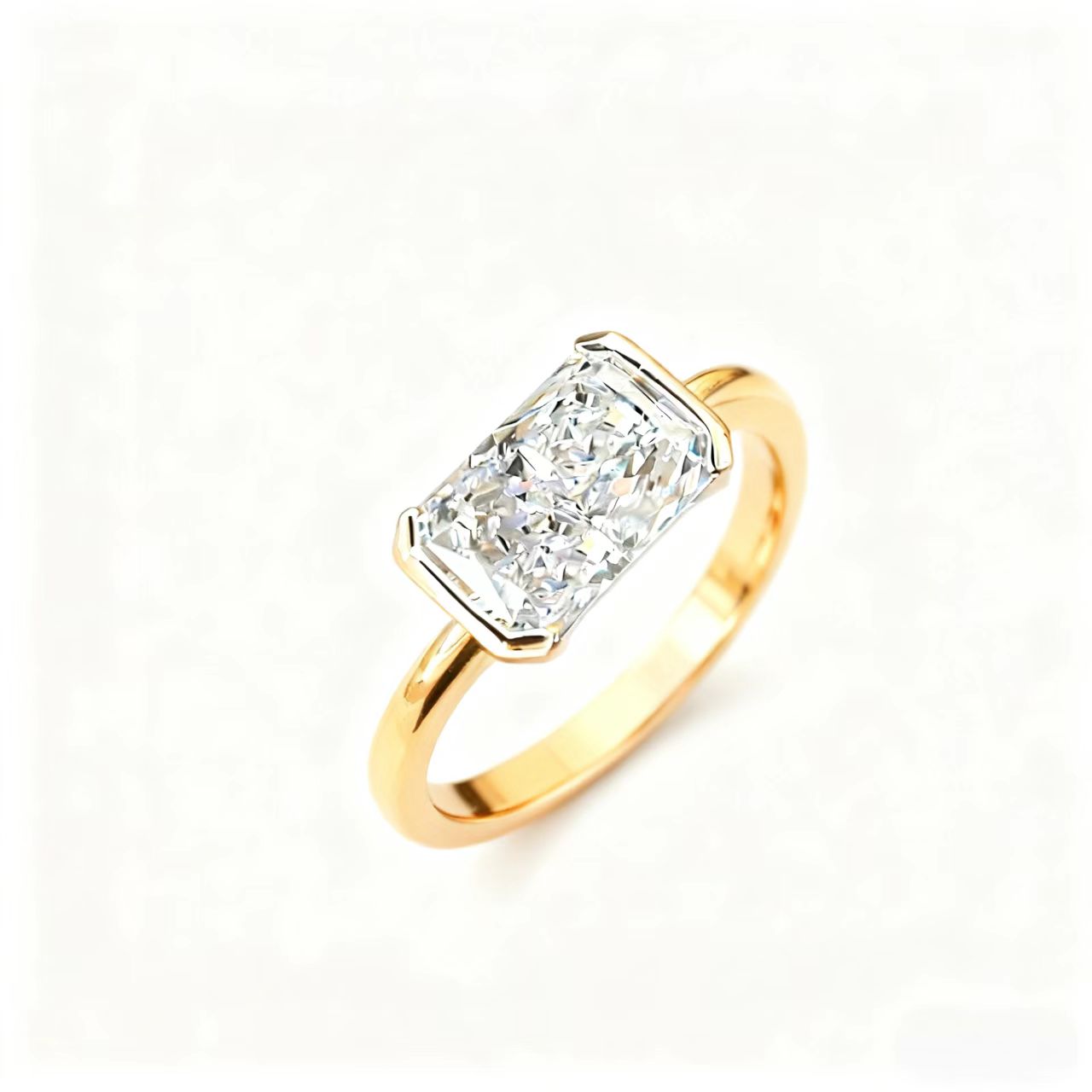 2ct Radiant Cut Moissanite Ring | 925 Sterling Silver / 18K Rose Gold Plated Silver Solitaire Ring for Women - BOCOS Jewelry