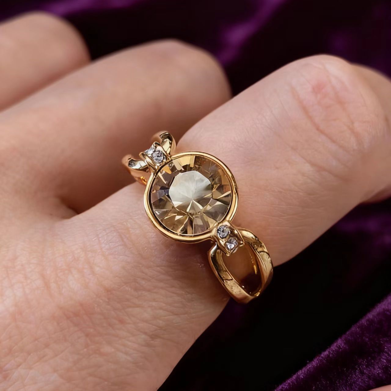 1.5ct Round Cut Moissanite Bezel Ring | 18K Gold Plated 925 Sterling Silver Solitaire Ring - BOCOS Jewelry