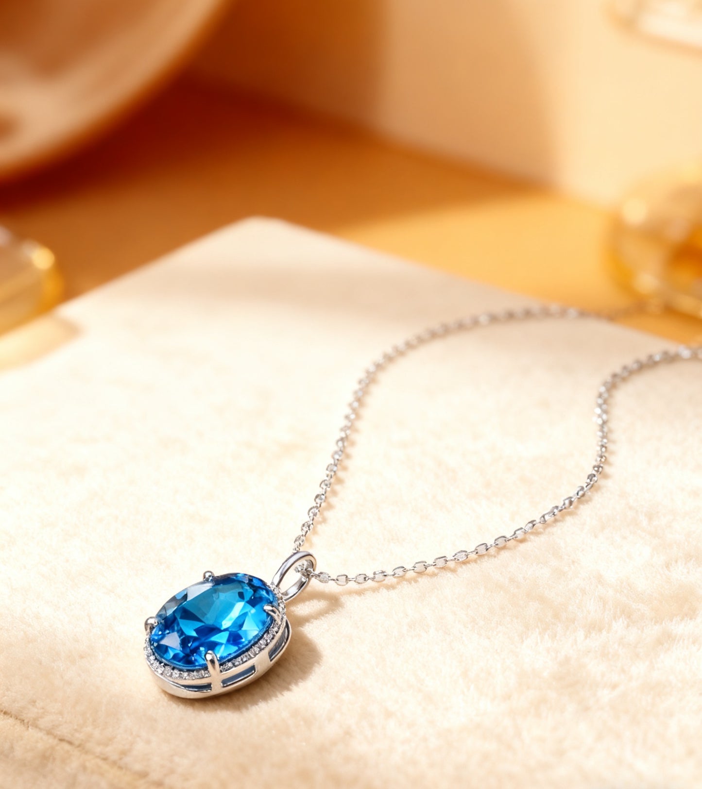 3ct Oval Cut Lab-Grown Spinel Pendant Necklace | 925 Sterling Silver Classic Solitaire Necklace