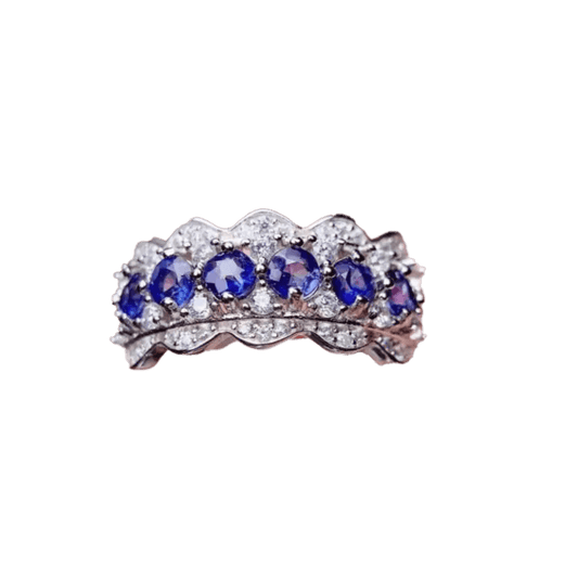 1.2ct Round - Cut Lab - Grown Sapphire Ring - 18k White Gold - BOCOS JEWELRY - bocosjewelry