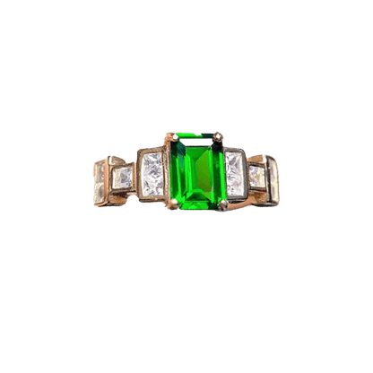 1.5ct Emerald - Cut Lab - Grown Emerald Ring - 18k Yellow Gold - BOCOS JEWELRY - bocosjewelry