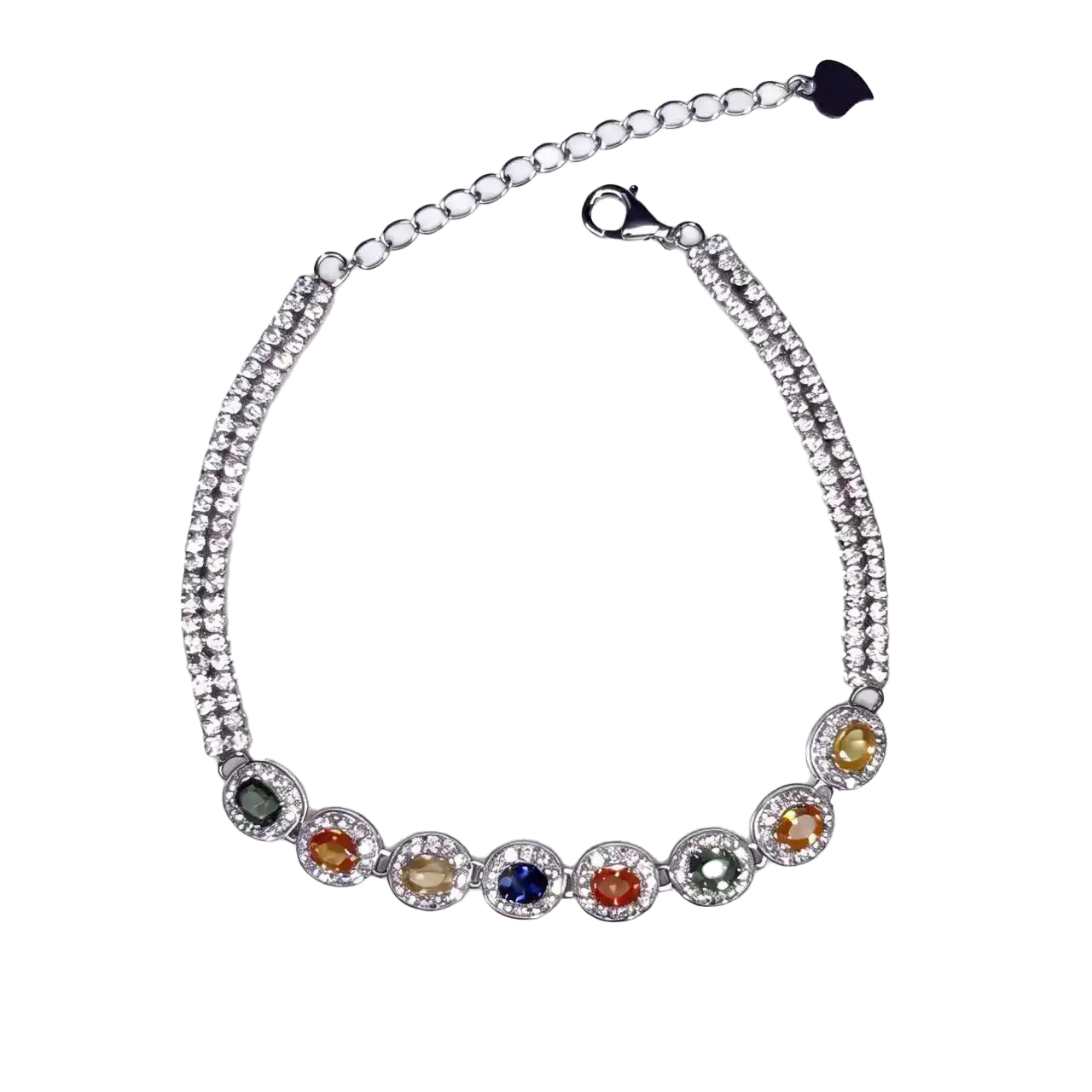 Rainbow Sapphire Bracelet - Multi Color Sapphire Bracelet
