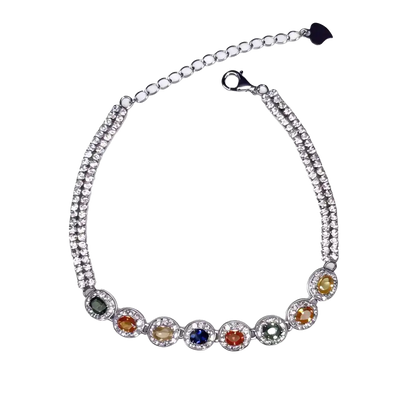 Rainbow Sapphire Bracelet - Multi Color Sapphire Bracelet