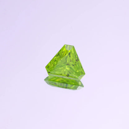 9*9mm Apple Green Zircon Loose Gemstone | Inverted Triangle Shield Cut | Peridot Green Gem for Custom Jewelry Making