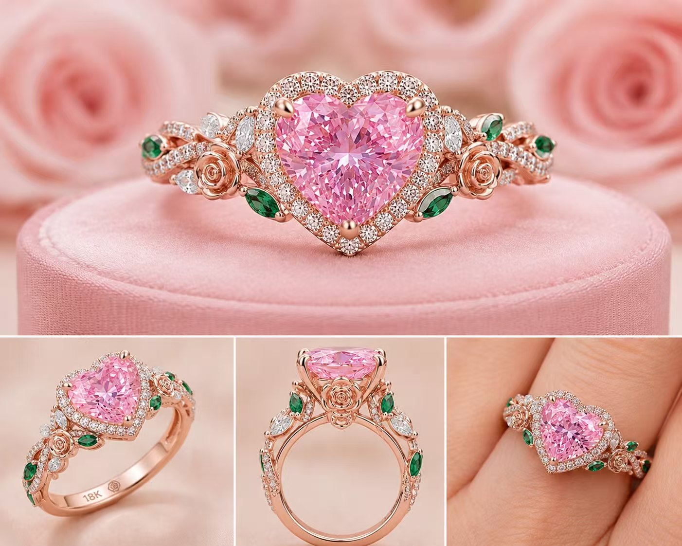 14K Rose Gold Custom 1.95ct Lab-Grown Pink Diamond (Bespoke Order)