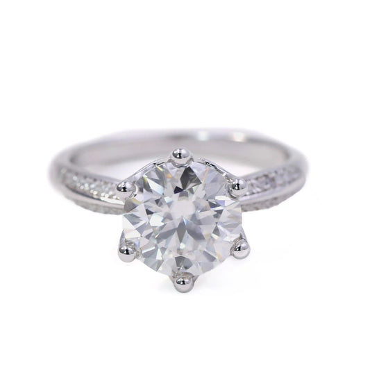 5ct Round Cut Moissanite Solitaire Engagement Ring – 925 Sterling Silver for Women - bocosjewelry