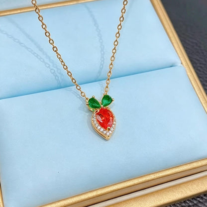 Carrot Necklace - Whimsical Gemstone Pendant