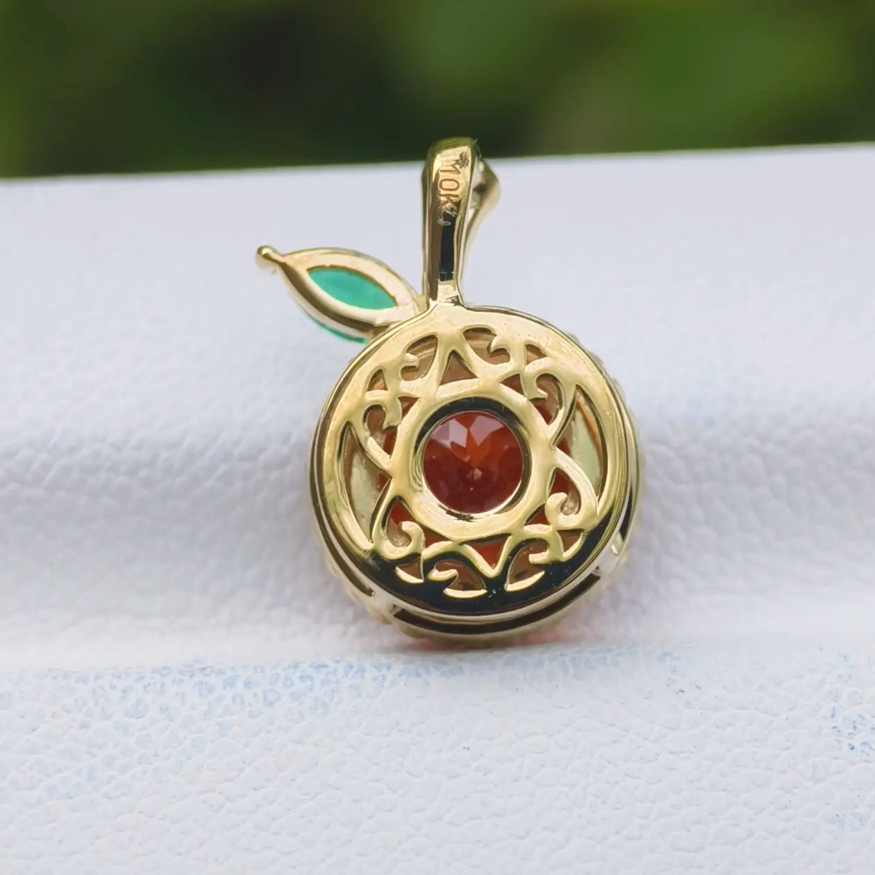 Fanta Sapphire Orange Pendant Necklace | bocos jewelry