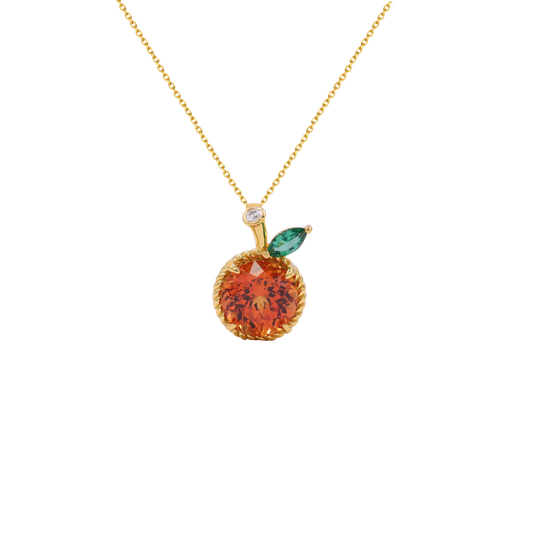 Fanta Sapphire Orange Pendant Necklace | bocos jewelry