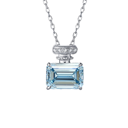 Custom Lab-Grown Diamond Perfume Bottle Pendant - 10x8mm (Emerald & Radiant Cut)