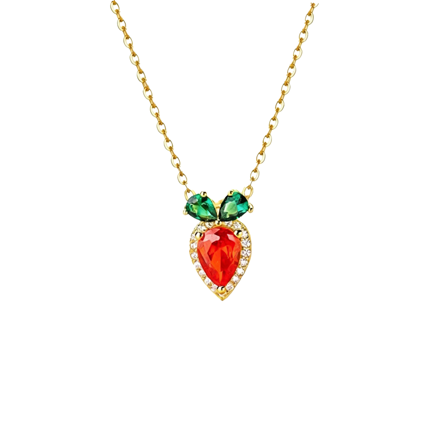 Carrot Necklace - Whimsical Gemstone Pendant