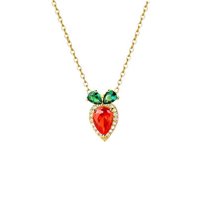 Carrot Necklace - Whimsical Gemstone Pendant