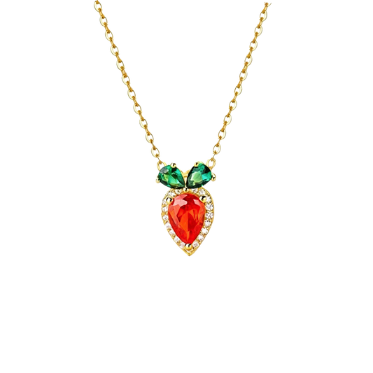 Carrot Necklace - Whimsical Gemstone Pendant