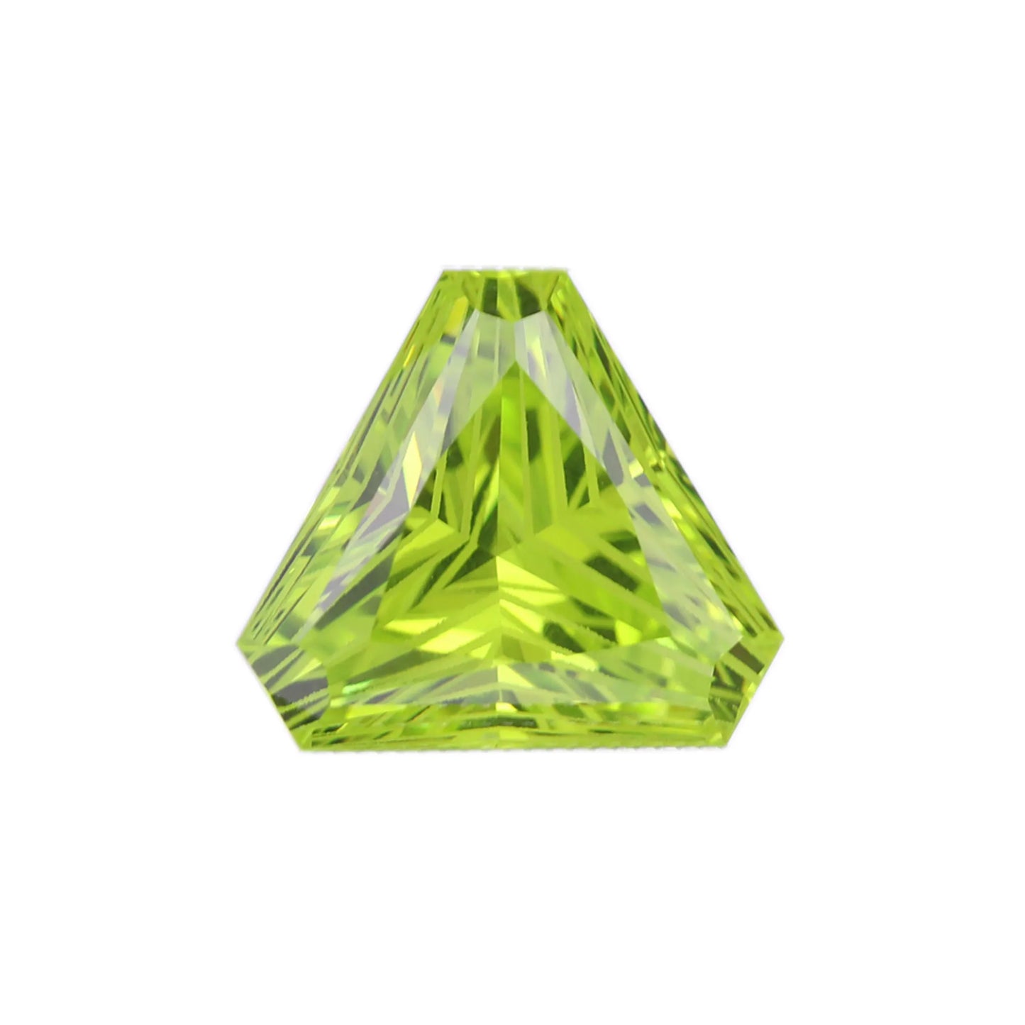 9*9mm Apple Green Zircon Loose Gemstone | Inverted Triangle Shield Cut | Peridot Green Gem for Custom Jewelry Making
