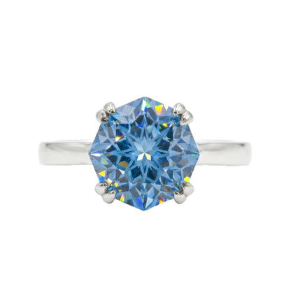 Exclusive Special Cut Zircon Ring - 9x9mm White Gold Plated 925 Silver