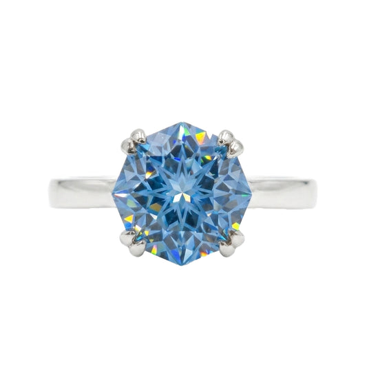 Exclusive Special Cut Zircon Ring - 9x9mm White Gold Plated 925 Silver