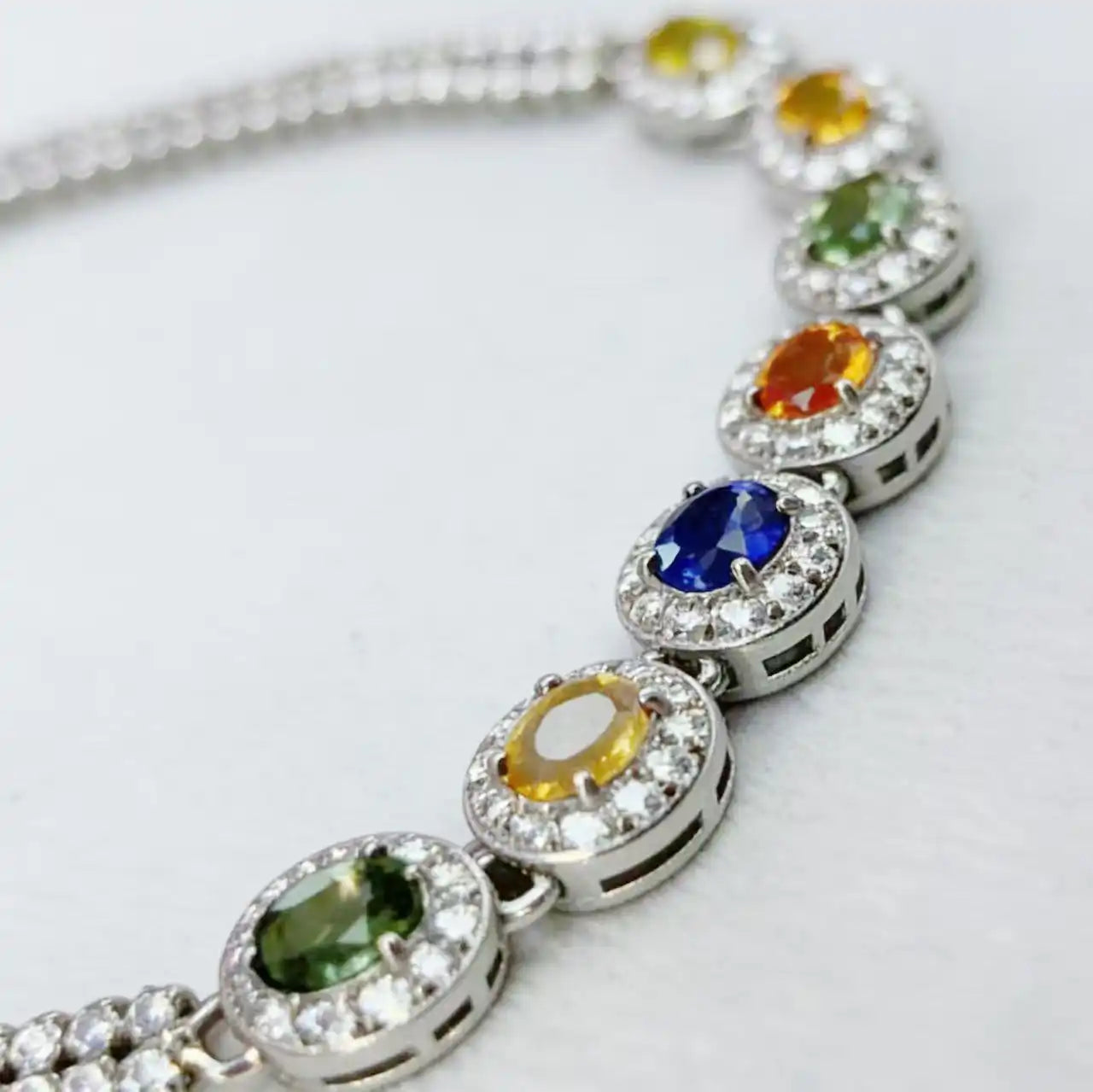 Rainbow Sapphire Bracelet - Multi Color Sapphire Bracelet