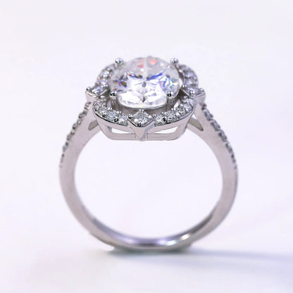 3ct Oval Cut Moissanite Engagement Ring – 925 Sterling Silver for Women