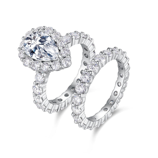 3ct Oval Cut Moissanite Engagement Ring – 925 Sterling Silver for Women - bocosjewelry