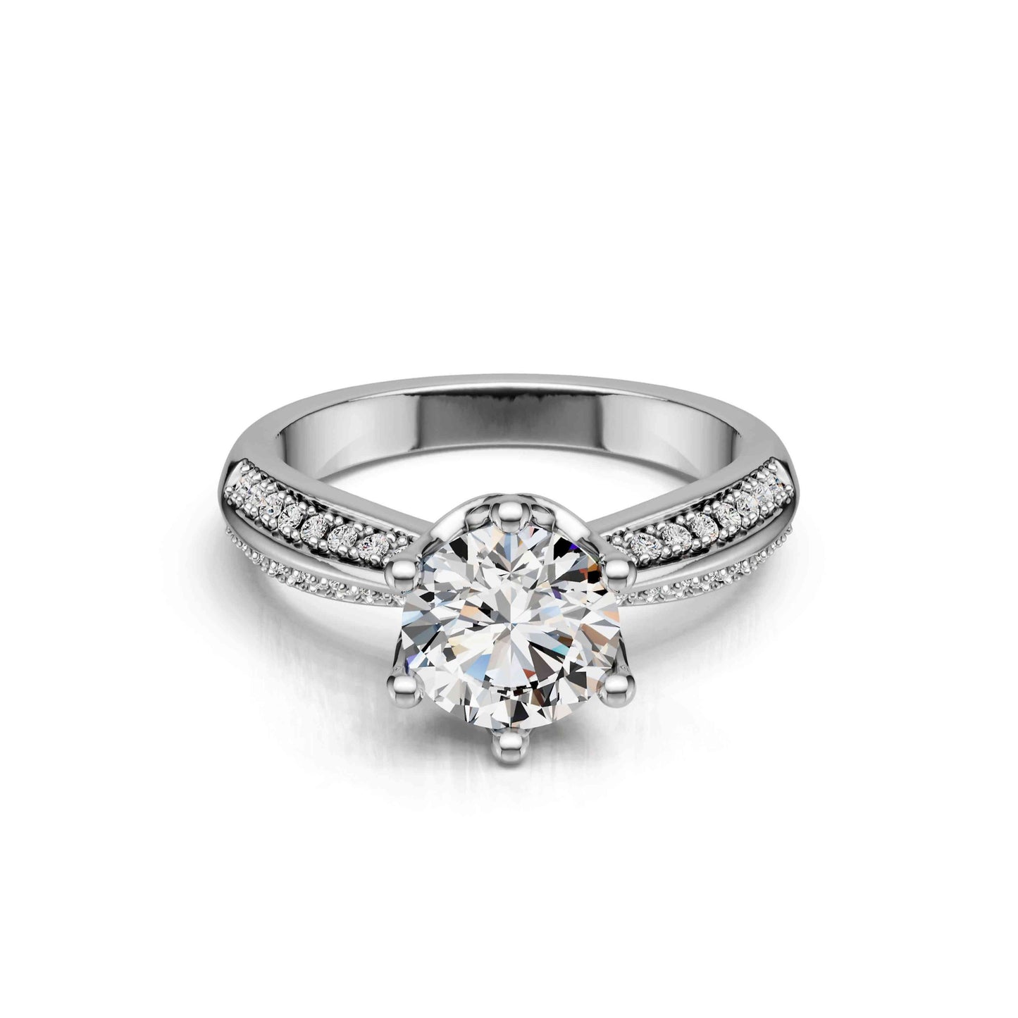 5ct Round Cut Moissanite Solitaire Engagement Ring – 925 Sterling Silver for Women - bocosjewelry