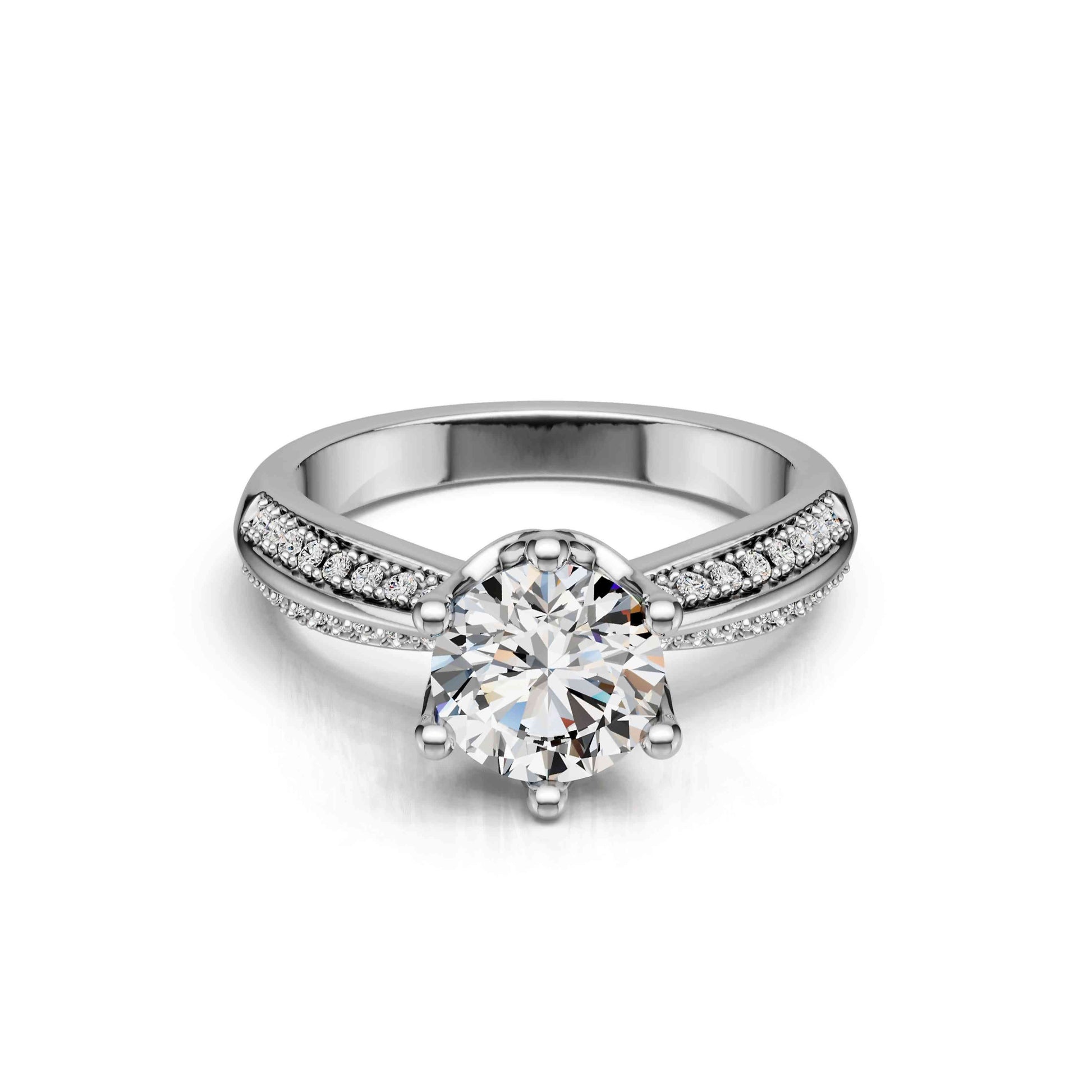 5ct Round Cut Moissanite Solitaire Engagement Ring – 925 Sterling Silver for Women - bocosjewelry