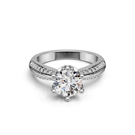 5ct Round Cut Moissanite Solitaire Engagement Ring – 925 Sterling Silver for Women - bocosjewelry