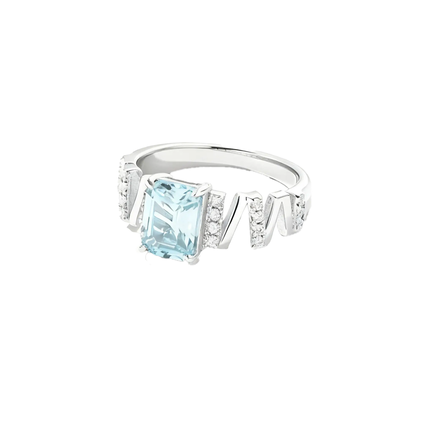 Emerald-Cut Lab-Grown Spinel Ring | 925 Sterling Silver Gold Plated | BOCOS JEWELRY