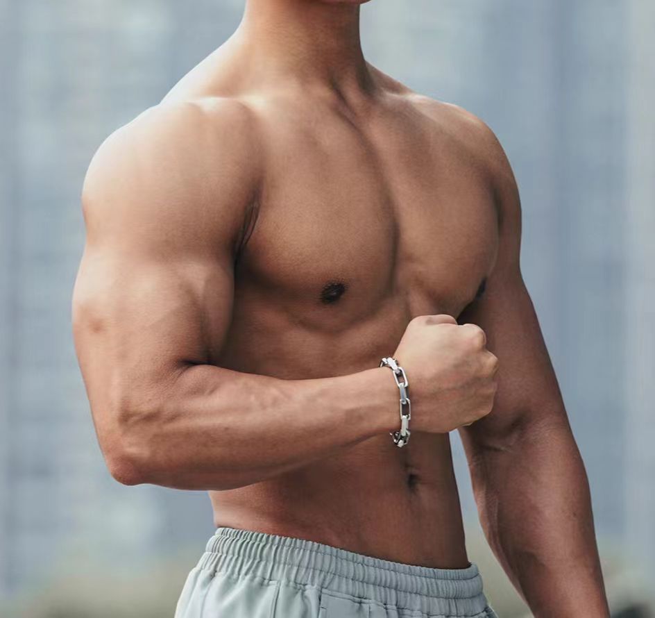 S925 Sterling Silver Statement Chain Bracelet | Engraved "STAY TONE LIVE FIT" | BOCOS JEWELRY