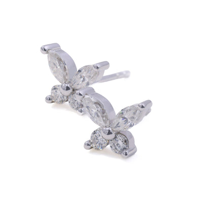 1ct Butterfly Shaped Moissanite Stud Earrings –  925 Sterling Silver for Women