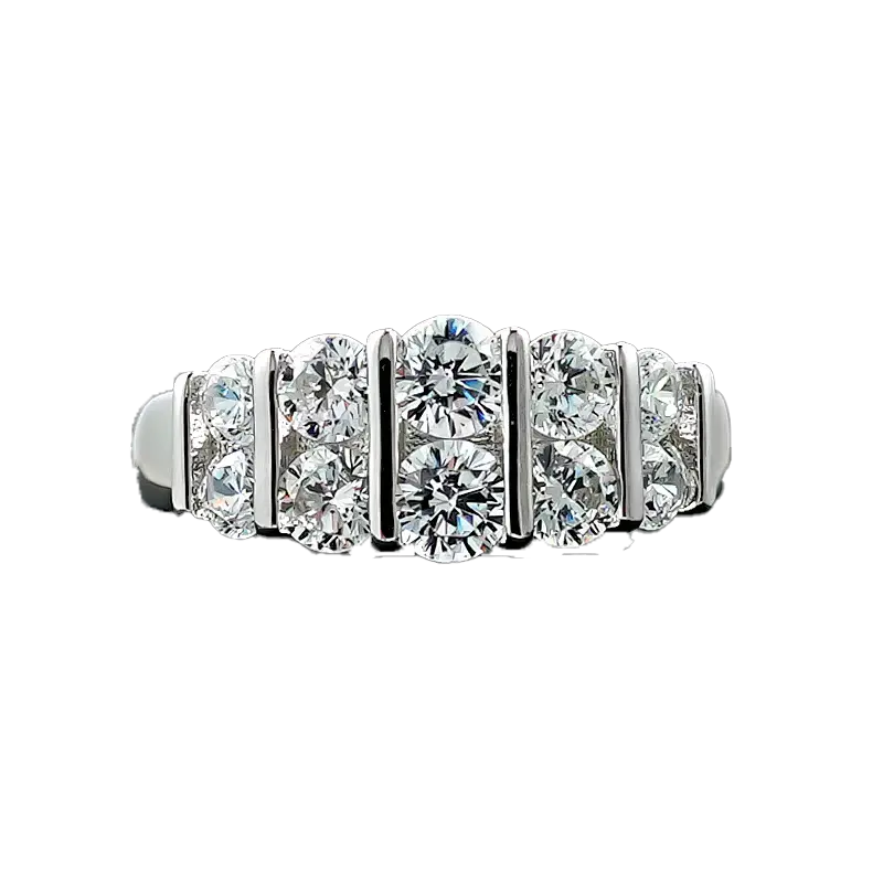 Round Cut Moissanite Split-Band Ring - 925 Sterling Silver - BOCOS JEW ...