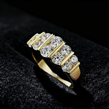 Round-Cut Moissanite Split-Band Ring | BOCOS JEWELRY