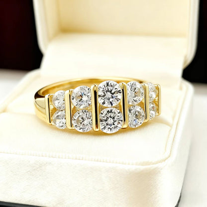 Round-Cut Moissanite Split-Band Ring | BOCOS JEWELRY