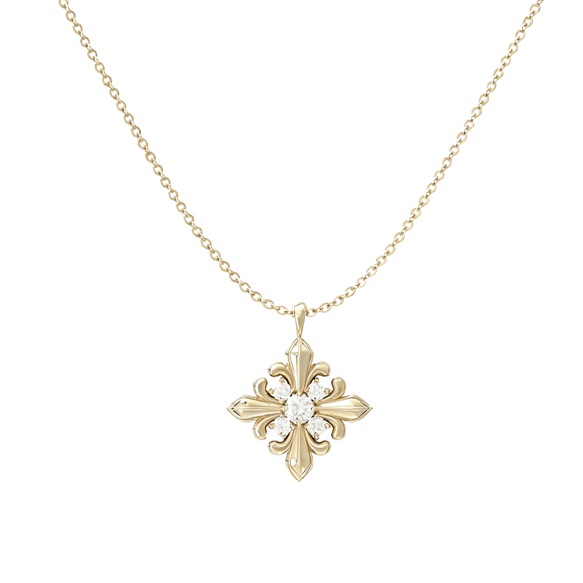 925 Silver Gold-Plated Round-Cut Moissanite Pendant Necklace | BOCOS JEWELRY