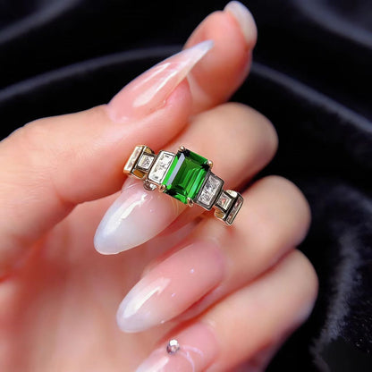 1.5ct Emerald-Cut Lab-Grown Emerald Ring - 18k Yellow Gold - BOCOS JEWELRY