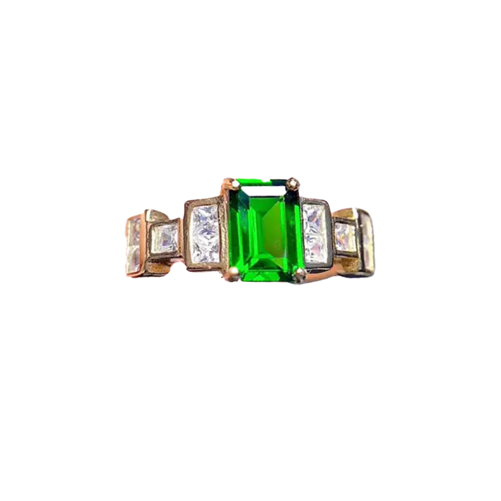 1.5ct Emerald-Cut Lab-Grown Emerald Ring - 18k Yellow Gold - BOCOS JEWELRY