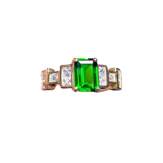 1.5ct Emerald-Cut Lab-Grown Emerald Ring - 18k Yellow Gold - BOCOS JEWELRY