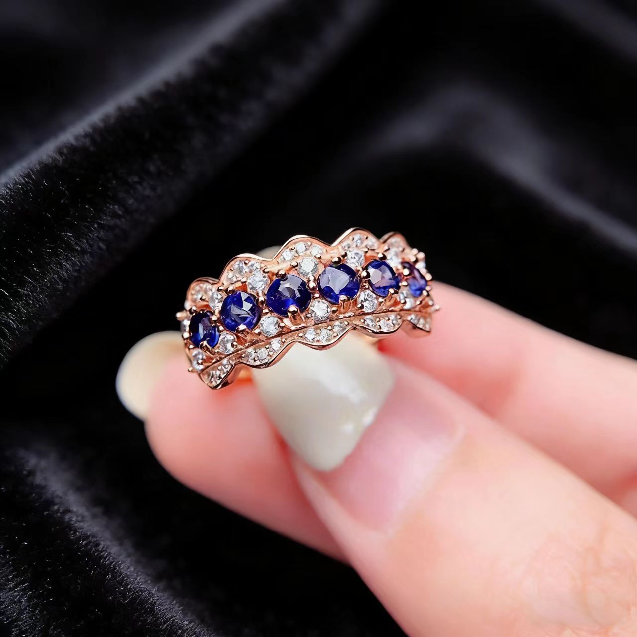 1.2ct Round-Cut Lab-Grown Sapphire Ring - 18k White Gold - BOCOS JEWELRY